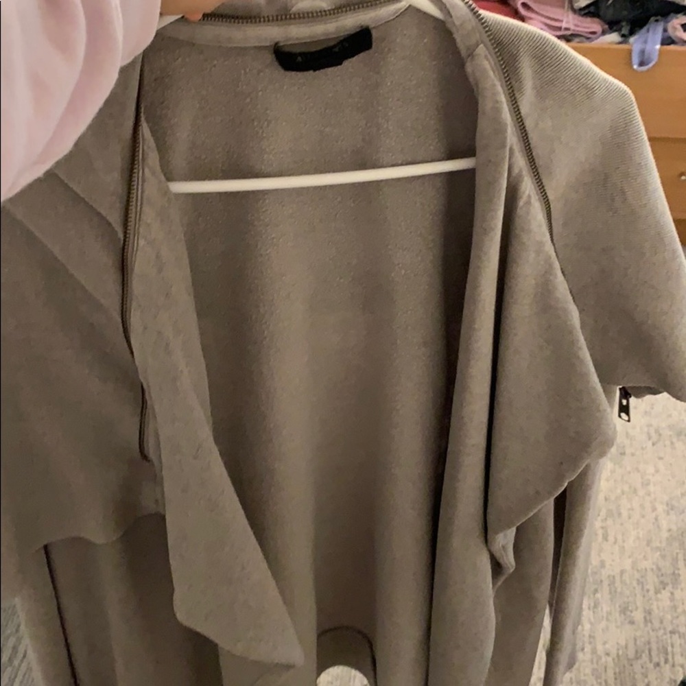 All Saints Gray Shoulder Sweater
